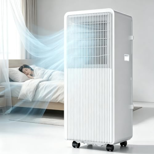 GEJLELDS Aires acondicionados portátiles de 14000 BTU con Control Remoto, Unidad de Aire Acondicionado portátil de pie con deshumidificador, Modo de suspensión y Temporizador 14000BTU