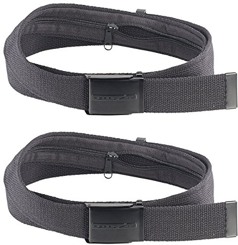 PEARL urban Gürtel: 2er - Pack Reise-Geldgürtel mit verstecktem Geldfach, unisex (Sicherheitsgürtel, Gürtel mit Geldfach, Outdoor Survival)