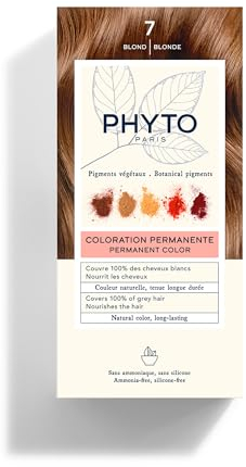 Phyto - Kit Coloration Permanente - 7 Blond - Pigments Végétaux - Sans Ammoniaque - Experts Coloristes - Tenue Longue Durée - Couvre 100% des Cheveux Blancs - 81% d'ingrédients d'origine naturelle