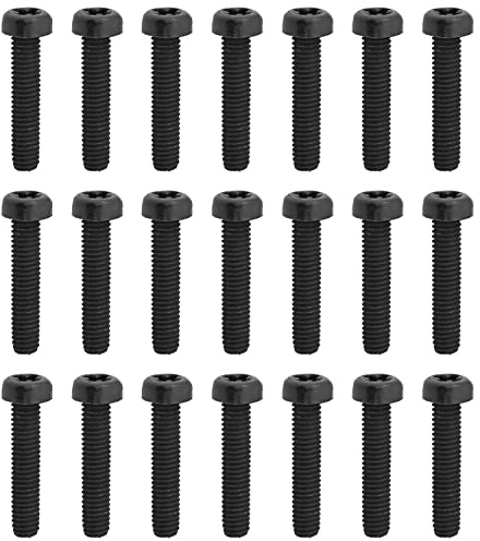 MroMax Viti M4 x 20 filettate in plastica a croce Phillips a testa cilindrica nera 50 pezzi