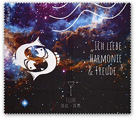 Brillenputztuch Sternzeichen Fische (20.02.-20.03.)- Mikrofasertuch zur Reinigung von Brille, Smartphone, Tablet, Display, Kamera
