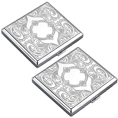 2 Stück Metall zigarettenetui - Aluminium Zigarettenbox für 20 zigaretten