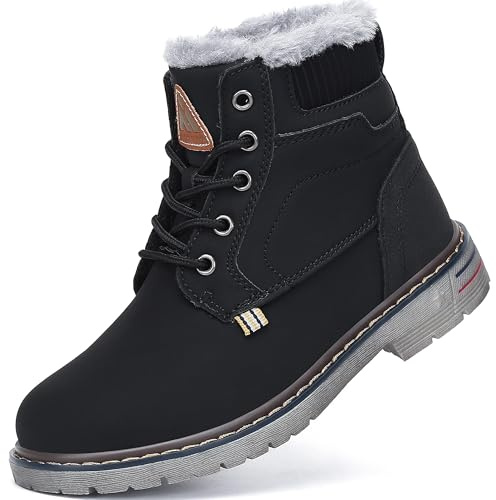 Mishansha Chaude Bottines Hiver Enfant Fille Garçon Noir 35 EU