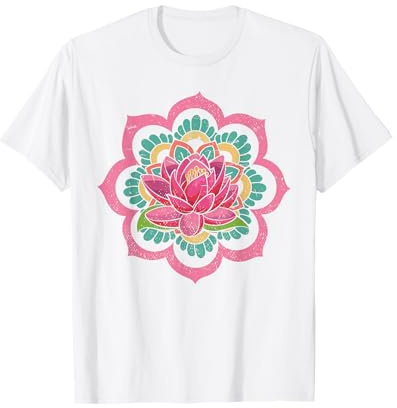 Spirituelles Yoga Boho Blume Blüte Pilates Lotus Mandala T-Shirt