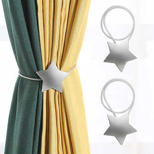 VECGOO Raffhalter für Vorhänge, Vorhang Raffhalter, Vorhang Clips, Raffhalter Gardinen Raffhalter Gardinenhalter für Esszimmer Schlafzimmer Kinderzimmer Wohnzimmer (2 Stück, Silber)