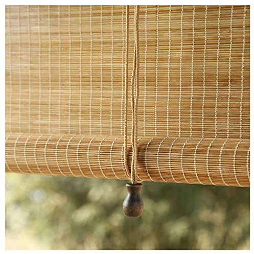 SHUITUKOUU Bambusrollo,Retro Bambus Rollo,Natur Holzrollos,Breit Bambus Raffrollo,Sonnenschutz und Sichtschutz Rollo Seitenzugrollo,Wetterfest,für Teehaus/Restaurant/Garten/Balkon,W160xH240cm/63x95in