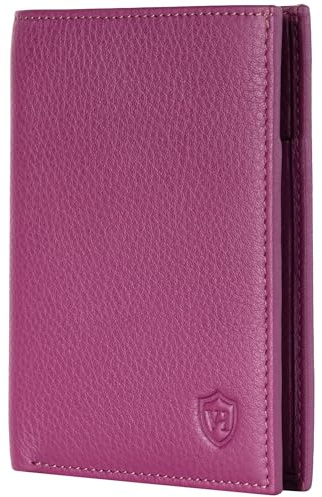 VON HEESEN Leder Geldbörse Herren mit Münzfach & RFID Schutz I Echtleder Geldbeutel für Männer & Damen I Portemonnaie Brieftasche Wallet Portmonee (Pink, OHNE MÜNZFACH)