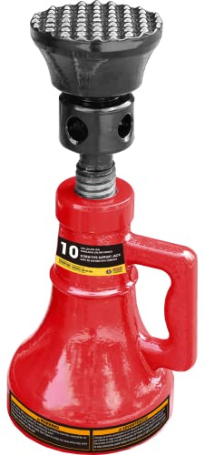 Big RED ASJ10R Torin Professional Car Support Screw Jack for House Construction Bridge Stabilization, 10 Ton (20,000 lb) Capacity, Red