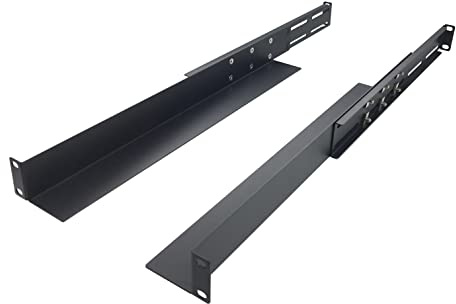 JINGCHENGMEI 1U Universal-Server-Regalschienen mit 4 Pfosten für Dell Compaq HP IBM APC – 40,6–83,8 cm verstellbare Tiefe – 50 kg Kapazität (40,6–83,8 cm Schienen) | Für Dell Compaq HP IBM APC – verstellbare Tiefe von 40,6 cm bis 83,8 cm – 50,9 kg Kapazität (40,6–83,8 cm Schienen)
