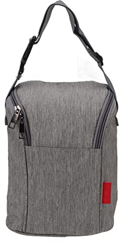 Insulated Breastmilk Cooler Bag for Baby Meals - Spacious Storage of Bottles, Waterproof Nylon Insulation, Portable (Gray)