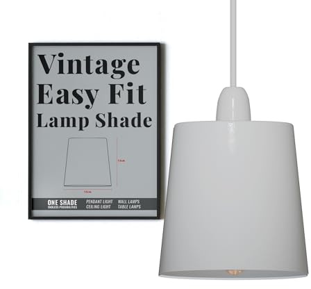 LEDSone Modern Small Light Shades, Replacement Vintage Non Electric Metal 12cm Lamp Shades for Industrial Retro Ceiling Pendant Lighting Table Lamp, Wall Sconce Living Room, Bedroom (White) (LSCP150)