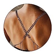 IYOU Bling Kristall BH Träger Schwarz Strass BH Träger Halter Nachtclub Bikini Schulterkette Schmuck für Frauen BH Tops Kleid (2 Stück)