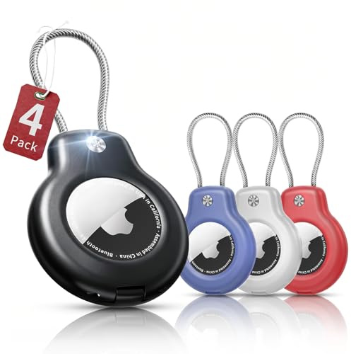 SPGUARD Stück für AirTag Schlüsselanhänger für Apple AirTag 2&1 Gen | Air Tag Anhänger Secure Halter mit Kabel, AirTags Lock Case für Schlüssel, Gepäck, Rucksäcke & mehr