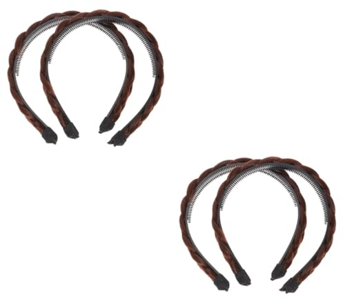 FRCOLOR 4pièces Bandeaux Tressés Élastiques Pour Filles Accessoires De Cheveux Haute Température Pour Événements Fêtes Quotidien Mariages