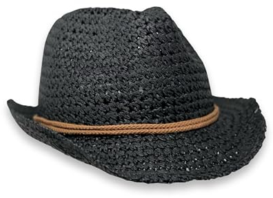 Albsales Strohhut Sonnenhut Sommerhut Cowboyhut Westernhut Freizeithut Strandhut (DE/NL/SE/PL, Numerisch, 58, 61, Black/Brown)