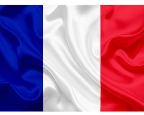 Flagge Frankreich, Flagge 90 cm x 150 cm, große Flagge mit Mastschnalle und Kordeln zum Halten, leichte Flagge, Flagge für Sport, Fußball, Veranstaltungen, Gebäude, (Frankreich)