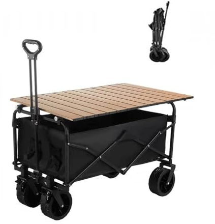 Chariot Pliant Robuste Tout Terrain Roues Diable De Plage Chariot Extérieur De Grande Capacité Chariot De Jardin Utilitaire Pliable for Le Camping Sports Vacances Shopping Pêche Pique-Nique (Color :