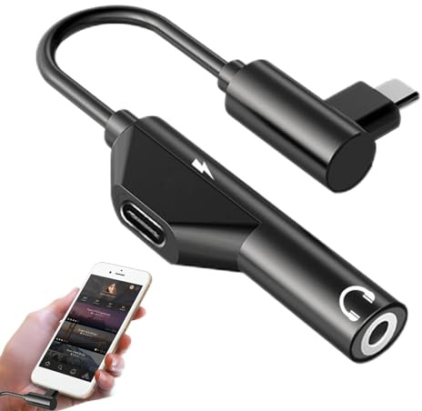 USB C a jack audio - Adattatore per cuffie e caricabatterie da USB C a 3,5 mm, Cavo adattatore da USB C ad audio, adattatore DAC USB tipo C per la maggior parte degli smartphone USB C