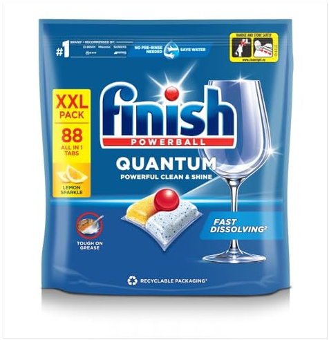 Finish Quantum All-In-One Lemon Xxl Dishwashing Tablets 88pk