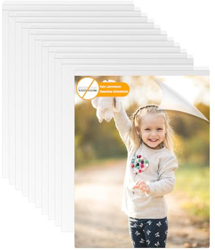 10 Stück Laminierfolien A6 Selbstklebend Kaltlaminiertaschen 11.7x16cm Self Laminating Cards kaltlaminierfolie Keine Maschine Erforderlich für Visitenkarten Fotos Ausweise