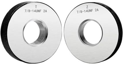 Gewindelehrring 1 SET (1 * GO + 1 * NOGO) 2A Genauigkeit Standard Metrisches Feingewinde Ringlehre UNC UNF UNS 1''1/8-7 1'' 1/8-12 Messwerkzeug(1-1I8-10UNC-2A T Z)