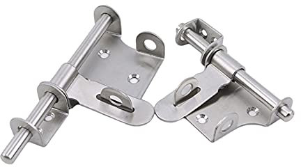 serratura scorrevole in acciaio, Chiusura scorrevole lunga for porta in argento, serratura scorrevole, chiavistello a barilotto, chiusura di sicurezza for cancello con punti metallici(15.5x8.5cm)