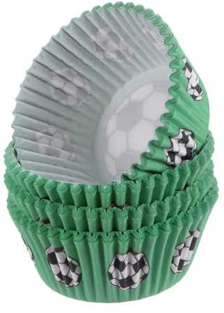 QUARKZMAN 100 Pcs Moule à Cupcakes de Football Taille Standard | Papiers de Moule à Muffins pour Gâteaux Enveloppés de Graisse pour Fête Mariage Anniversaire, Moule à Cupcakes