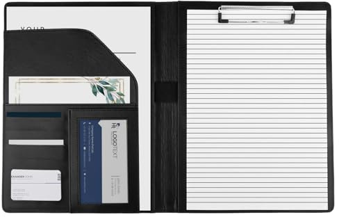 Klemmbrett A4 Ordner Klemmbrettmappe A4 Premium Konferenzmappe aus PU-Leder mit Dokumentenfächern, Stiftehalter, Klappdeckel und Magnetverschluss