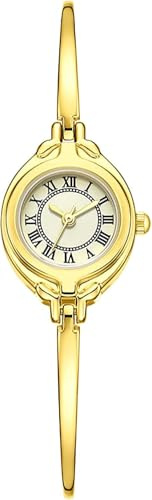 XCZAP Orologio da donna al quarzo classico retrò con piccolo quadrante sottile e cinturino sottile al quarzo, impermeabile, elegante orologio da donna, oro, Modalità Sport