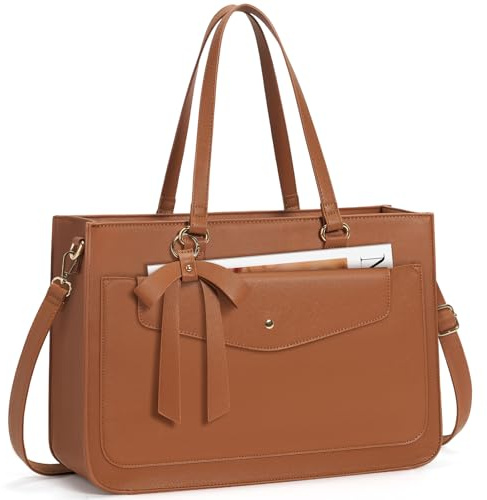 RAINSMORE Handtasche Damen Groß Shopper Tasche mit Clutch Laptoptasche Damen 15,6 Zoll Arbeitstasche Aktentasche PU Leder Business Taschen Lehrertasche