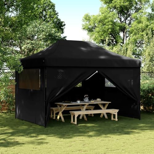 Snsowed Tendone per Feste Pieghevole Pop-Up con 4 Pareti Nero,Impermeabile Protezione UV,Tendone per Feste,Tende per Eventi e Tendoni-4005030
