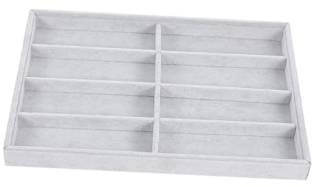 Healeved Organizzatore Per Occhiali Sole Vassoio Organizer In Cassetto Portagioie Espositore Per Orologi E Per La - 8 Griglie Grigio
