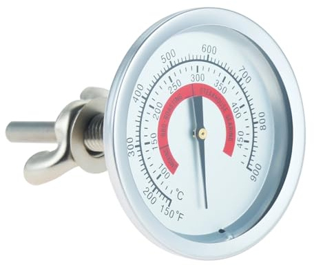 CAMCHJVVM 2,36 Zoll Ofenthermometer 150 bis 900 F Bimetall-Temperaturanzeige for Barbecue Grill Smoker Pit Thermostat Digitales Küchen-BBQ-Werkzeug