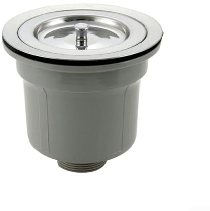 Eawfgtuw Kitchen Sink Strainer And Drain Assembly, 140Mm Stainless Steel Drain Basket With PP And PVC Parts, Effectively Filters Food, For Home Kitchen Sinks