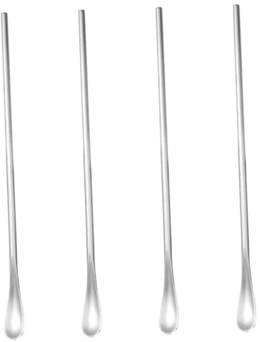 Toyvian 4 pièces Lot de Cuillères à Miel Inox à Long Manche Cuillères Mélangeuses pour Café Sirop et Boissons Épaisses Design Pratique