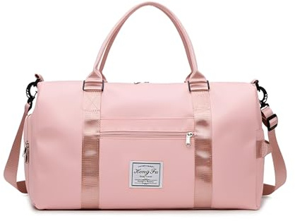 ATTEEFI Sporttasche mit Nassfach, wasserdichte Sporttasche mit Schuhfach, Große Gym Tasche Reisetasche in Rosa, für Kleidung, Schuhe und Toilettenartikel
