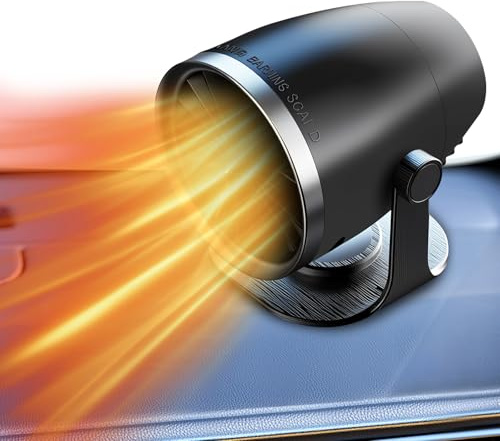 HUAJUN Car Heater,12V Winter Car Defogger,100W Portable Car Heater,Plug into Cigarette Lighter Car Defroster, 360° Full Coverage Airflow,Fast Heating/Cooling
