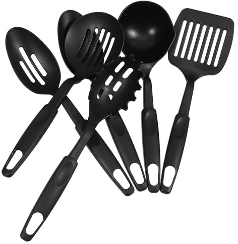 SEWACC Set Utensili da Cucina in Nylon 6 Pezzi Cucchiaio Mestolo Resistente al Calore per Uso Domestico Strumenti per Mescolare Verdure e Cucinare Lavabili in Lavastoviglie Adatti