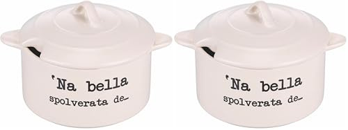 Villa d'Este Home Tivoli 1996 Formaggiera 320 ml in gres, S.P.Q.eRe (Confezione da 2)