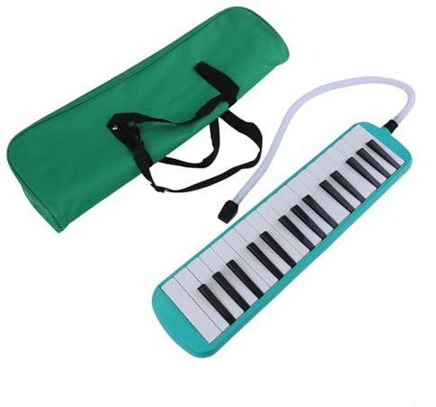 Rehoetom Melodica mit 32 Tasten, tragbar, 32 Tasten, professionelles Musikinstrument für Anfänger, Kinder und Erwachsene, Kunststoff-Tastatur mit kurz und lang (grün)