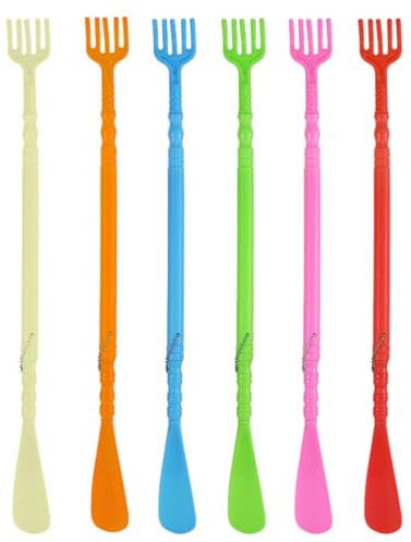 Beavorty 6 Piezas Calzadores Multifuncionales con Rascador de Espalda Ergonómico Plástico Resistente y Diseño Antideslizante Herramienta Práctica para Calzar y Aliviar Picor