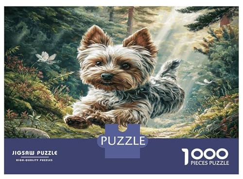 Yorkies Puzzle 1000 Pièces pour Adultes, Forêt enchantée Puzzle 1000 Pièces Jeux Éduchatifs Puzzle De Décoration De La Maison Size_Name>