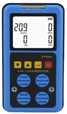 Detector de Gases, Portable Rechargeable Gas Detector Smart Sensor 4 In 1 Monitor H2S O2 Co and Lel,para el hogar