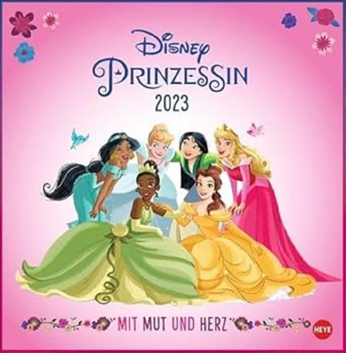 Disney Prinzessinnen Broschurkalender 2023. Wand-Kalender 2023 für Kinder zum Eintragen mit den Heldinnen der Disneyfilme. Viel Platz für Notizen und zusätzliches Poster!