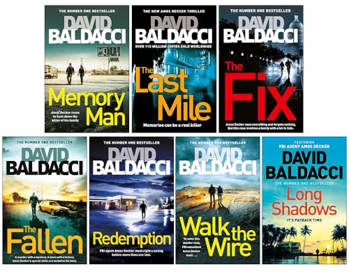 David Baldacci Amos Decker Series 5 Books Collection Set (Memory Man, The Last Mile, The Fix, The Fallen, Redemption)