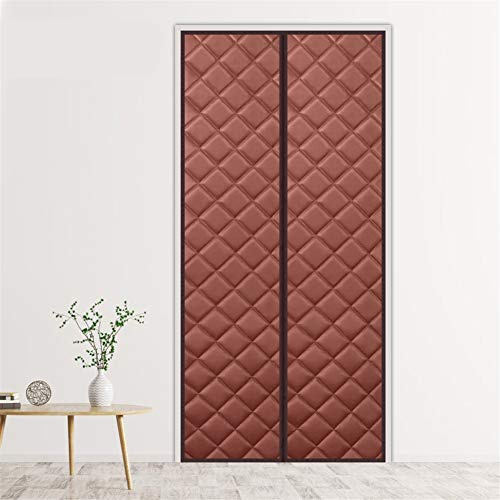 LIVEINU Wärmeschutzvorhang Magnet Thermo Türvorhang Isolier Schutz Panel-Isolierung Thermovorhang Verdunklungsgardine Wasserdicht Winddicht Geräuschisolierung für Balkontür 120x220cm Braun