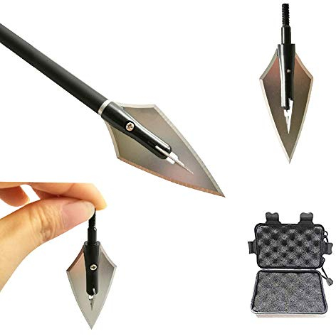 SHARROW 6pcs Pfeilspitzen Jagdspitzen 2 Klingen 144 Grains 160 Grains Broadheads mit Box für Bogen Armbrust Carbonpfeile Pfeil und Bogen (Typ 2)