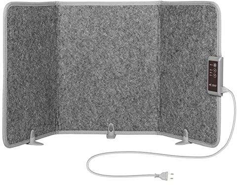 Mi-Heat pannello riscaldante a infrarossi per scrivania 260W | riscaldamento aggiuntivo per scrivania da ufficio sotto il tavolo | temperatura fino a 60°C pieghevole, grigio