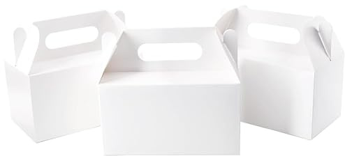 30 Stück Giebelschachteln, kleine Geschenk-Boxen, Keks-Boxen zum Verschenken, 17,8 x 10,2 x 10,2 cm (weiß)
