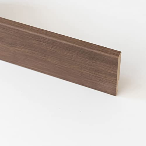 5 PZ Di BATTISCOPA IN MDF ROVERE SCURO MM.14X80X2400